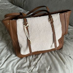 Jessica Simpson Faux Leather Sheep Hair Tote